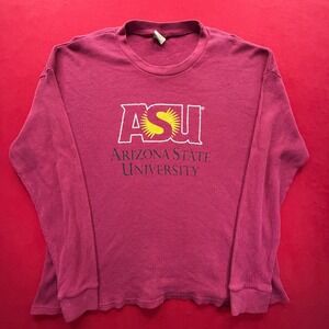 VTG Big Ball Sports Arizona State University ASU Thermal Shirt Mens 2XL Maroon